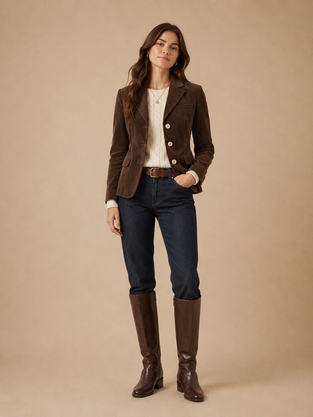 Brown Corduroy Riding Blazer Womens 6 Dark Academia Preppy Equestrian Small